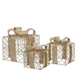 Cadeaubox van ijzer | set van 3 | goud | 18cm