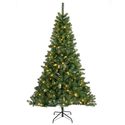 Monarch Pencil kunstkerstboom smal 210xø126cm | groen met 320 LED lampjes
