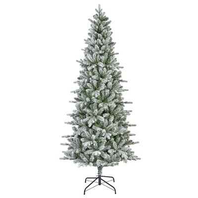 Killington Fir kunstkerstboom smal 210xø103cm | wit/met sneeuw