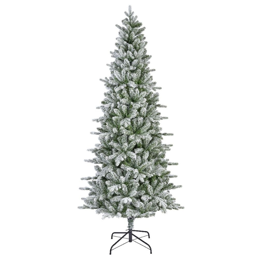 Killington Fir kunstkerstboom smal 210xø103cm | wit/met sneeuw