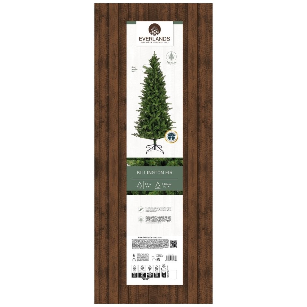 Killington Fir kunstkerstboom smal 150xø83cm | groen