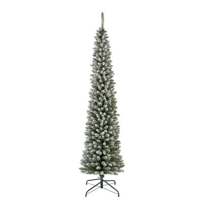 Pencil Pine Snowy kunstkerstboom smal 300xø80cm | wit/met sneeuw