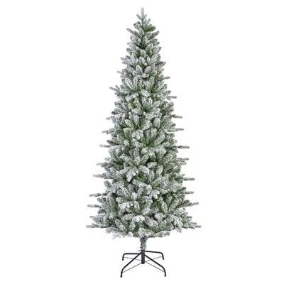 Killington Fir kunstkerstboom smal 240xø113cm | wit/met sneeuw