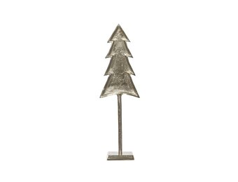 Mini kerstboom decoratie | aluminium | zilver | 11cm
