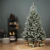 Alba Fir kunstkerstboom 210xø127cm | wit/met sneeuw