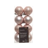 Kerstballen set 16-delig | poederroze | kunststof/onbreekbaar | 4cm
