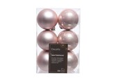 Kerstballen set 12-delig | poederroze | kunststof/onbreekbaar | 6cm