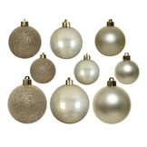 Kerstballen set 30-delig | kunststof/onbreekbaar | parel | diverse maten