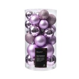 Kerstballen set 30-delig | kunststof/onbreekbaar | fris lila | diverse maten