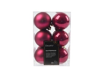 Kerstballen set 12-delig | granaatappel | kunststof/onbreekbaar | 6cm