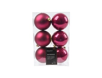 Kerstballen set 6-delig | granaatappel | kunststof/onbreekbaar | 8cm