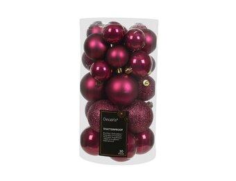 Kerstballen set 30-delig | kunststof | granaatappel | 3,5cm