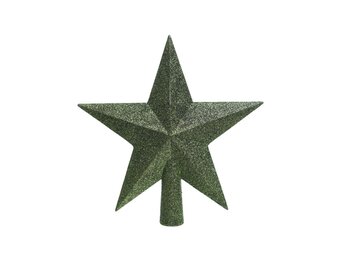 Ster kerstpiek | onbreekbaar | glitter dennengroen | 19cm