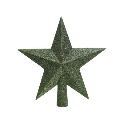 Ster kerstpiek | onbreekbaar | glitter dennengroen | 19cm