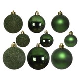 Kerstballen set 30-delig | kunststof/onbreekbaar | dennengroen | diverse maten