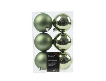 Kerstballen set 6-delig | Rozemarijn | kunststof/onbreekbaar | 8cm