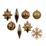 Kerstballen mixbox 22-delig | bruin/goud