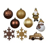Kerstballen mixbox 25-delig | glanzend/mat/glitter | bruin/goud