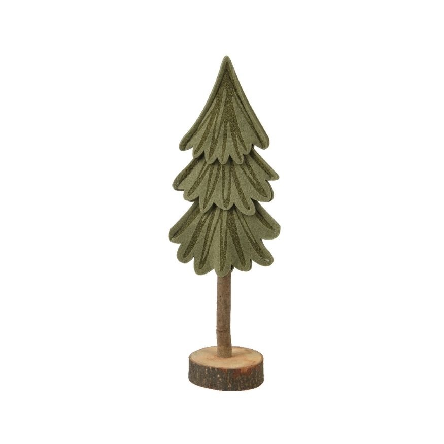 Mini kerstboom decoratief | dennengroen | vilt | 5,5cm