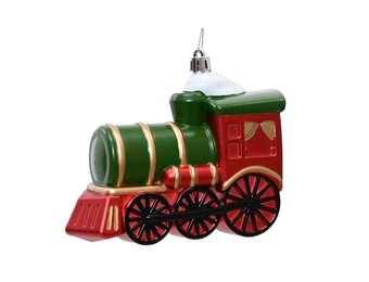 Kersthanger kersttrein | kunststof | groen/rood 10cm