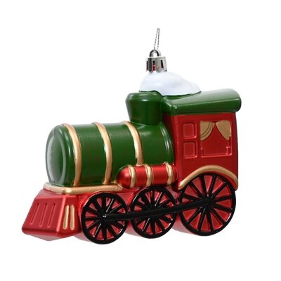 Kersthanger kersttrein | kunststof | groen/rood 10cm