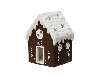 Theelichthouder van dolomiet | chocolade bruin | 12cm