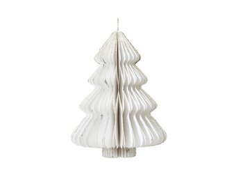 Mini kerstboom decoratief | wit | papier | 40cm