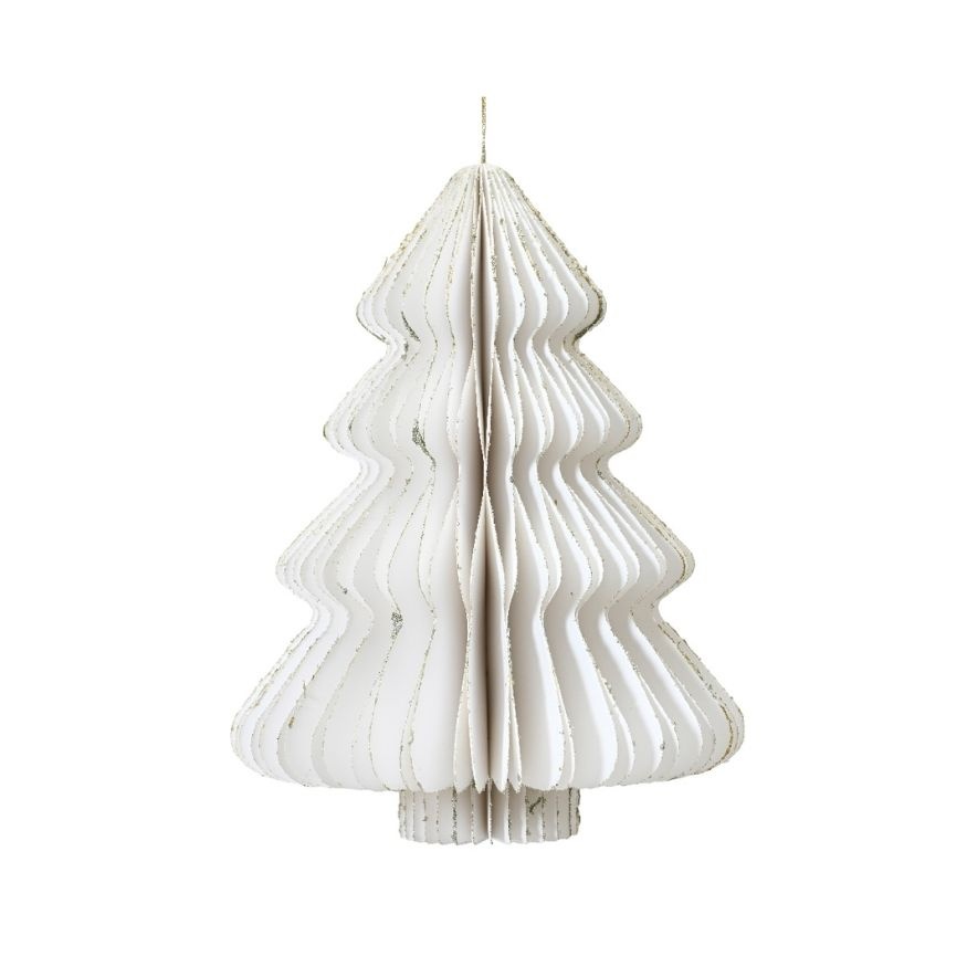 Mini kerstboom decoratief | wit | papier | 40cm
