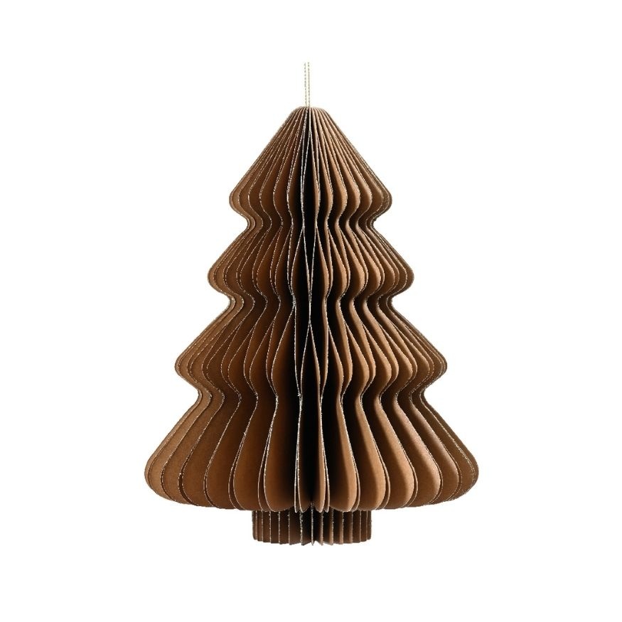 Mini kerstboom decoratief | bruin | papier | 40cm