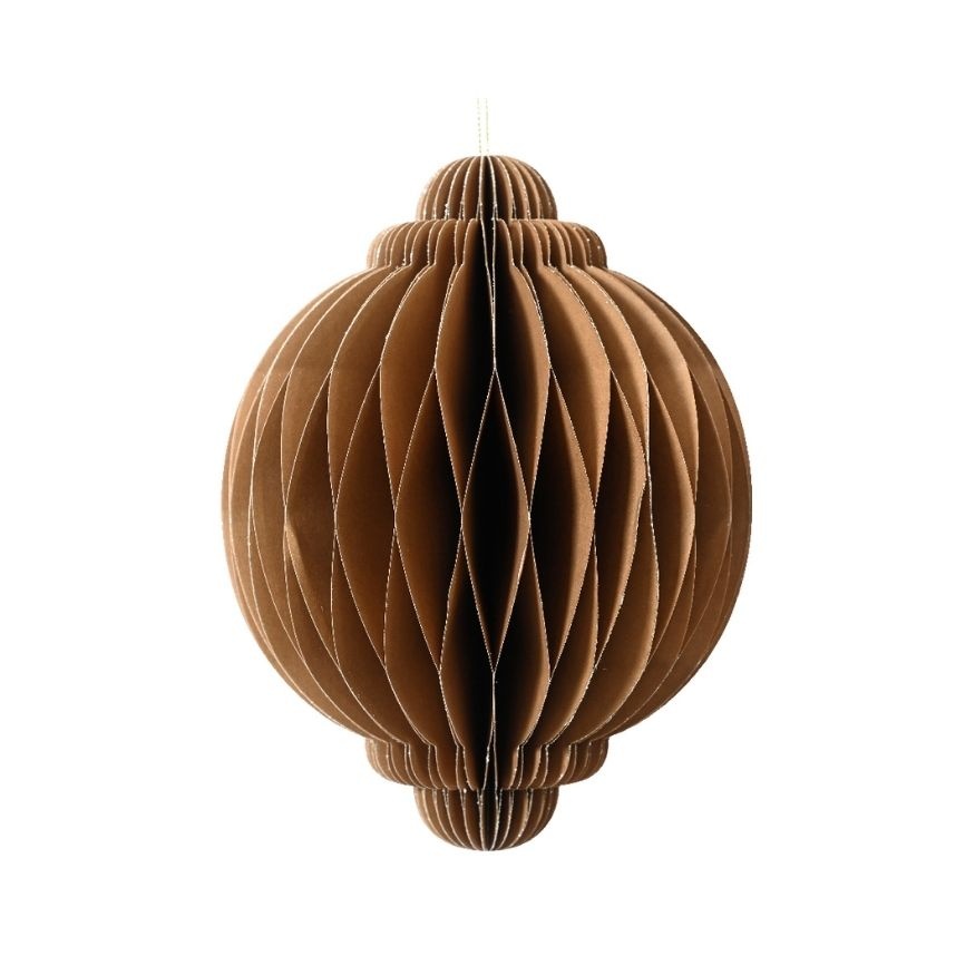 Papieren ornament | ui-vorming | bruin | 40cm