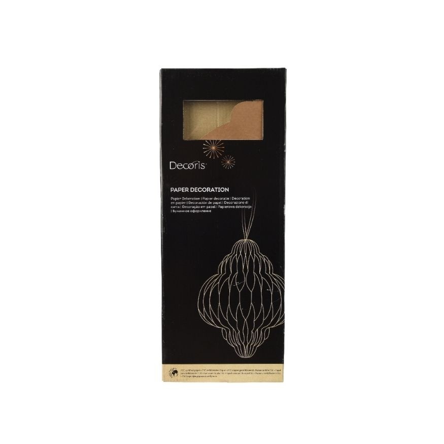 Papieren ornament | ui-vorming | bruin | 40cm