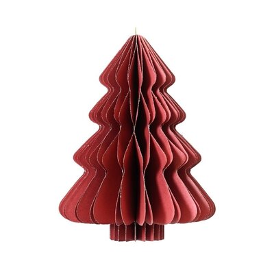Mini kerstboom decoratief | rood | papier | 40cm