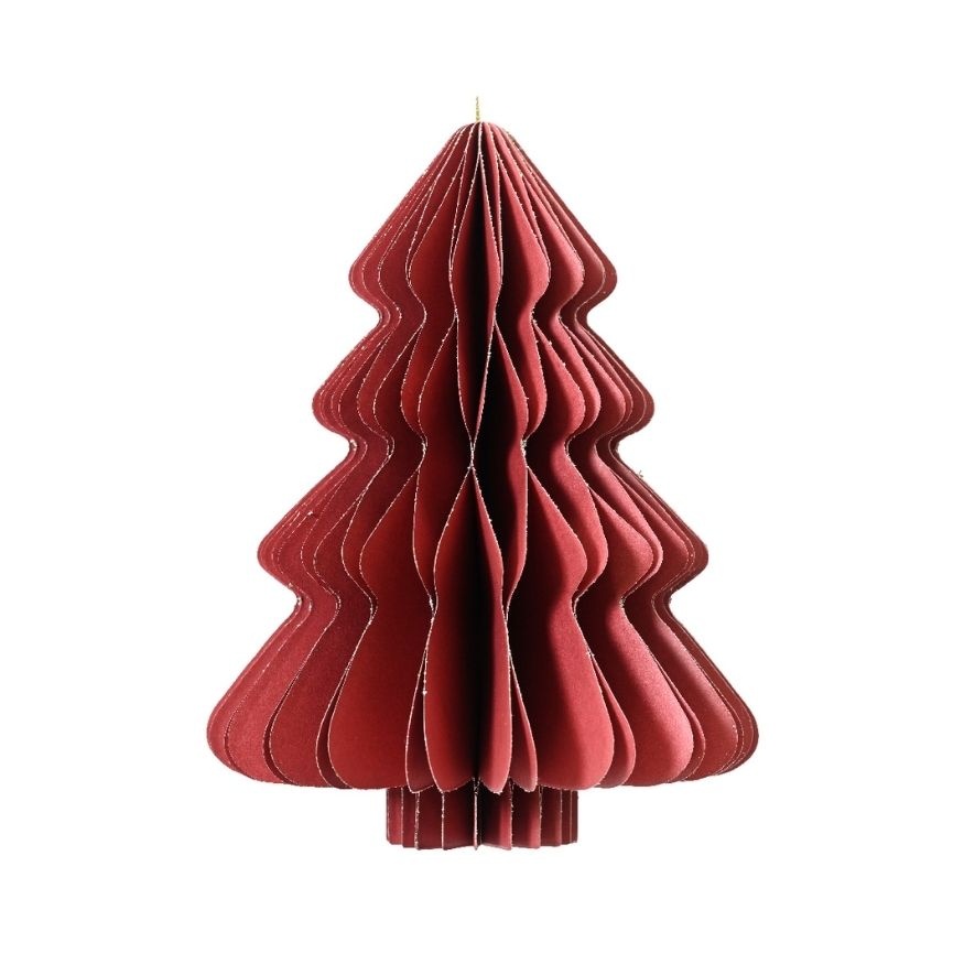 Mini kerstboom decoratief | rood | papier | 40cm