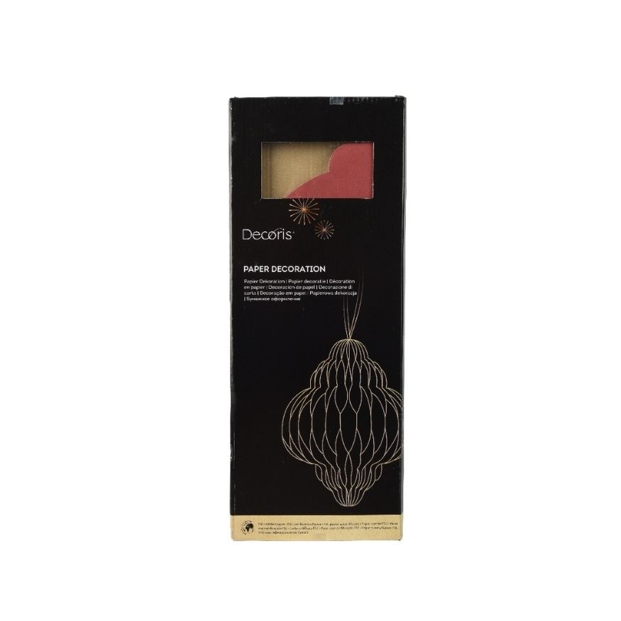 Papieren ornament | ui-vorming | rood | 40cm