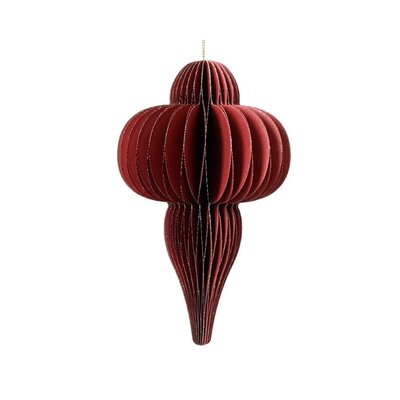 Kersthanger ornament | papier | rood | 40cm