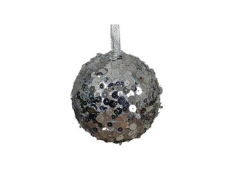Gedecoreerde kerstbal ø8cm | foam | zilver