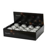 Gedecoreerde kerstbal ø8cm | foam | zilver