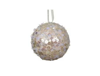 Gedecoreerde kerstbal ø8cm | foam | parel
