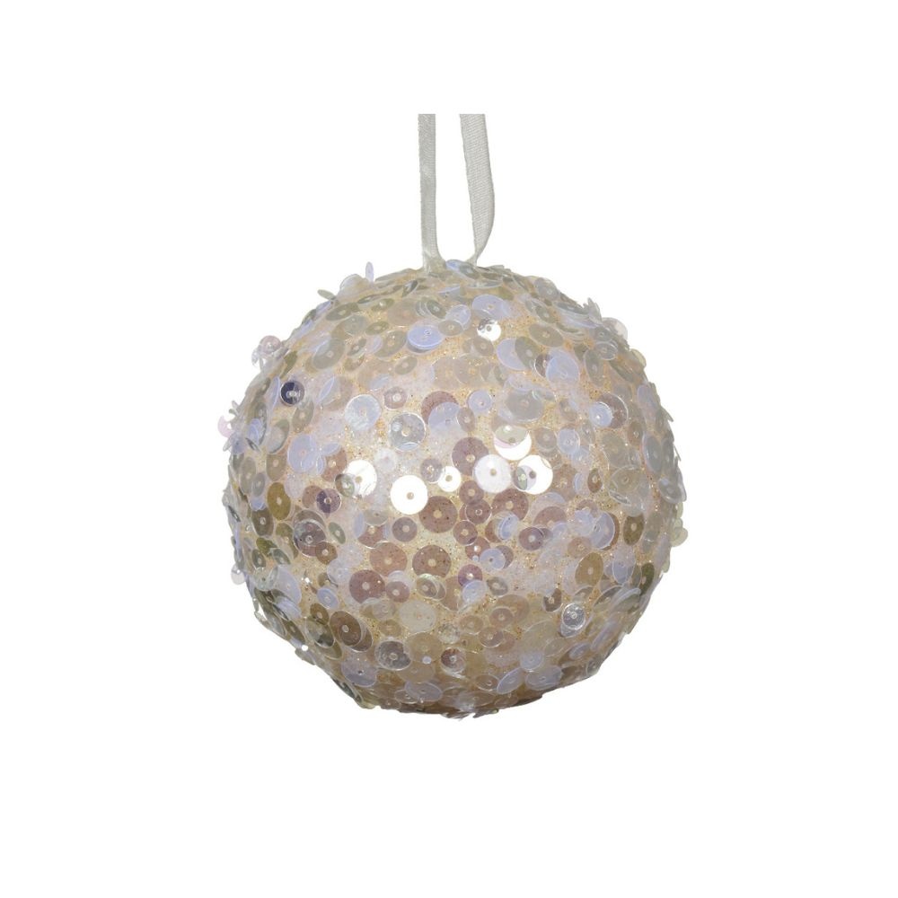 Gedecoreerde kerstbal ø8cm | foam | parel