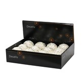 Gedecoreerde kerstbal ø8cm | foam | wolwit