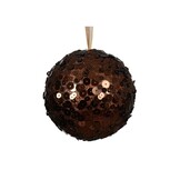 Gedecoreerde kerstbal ø8cm | foam | espresso