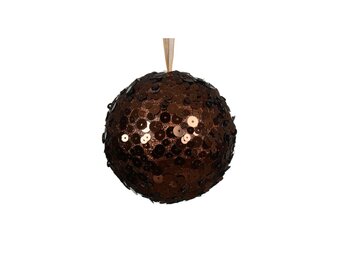 Gedecoreerde kerstbal ø8cm | foam | espresso