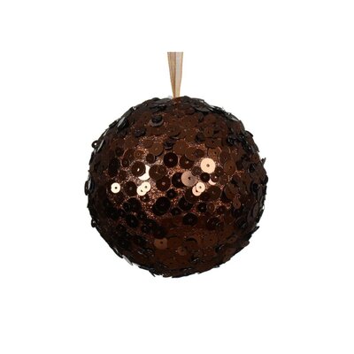 Gedecoreerde kerstbal ø8cm | foam | espresso