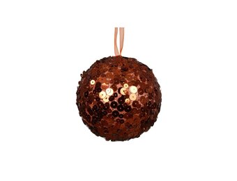 Gedecoreerde kerstbal ø8cm | foam | pompoen