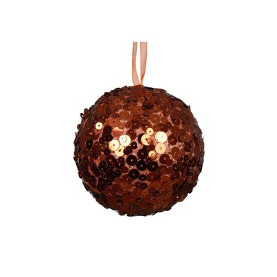 Gedecoreerde kerstbal ø8cm | foam | pompoen