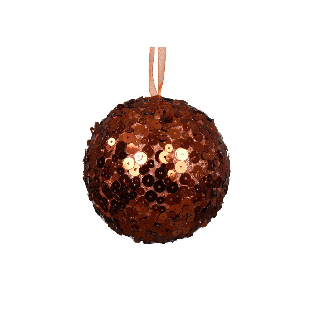 Gedecoreerde kerstbal ø8cm | foam | pompoen