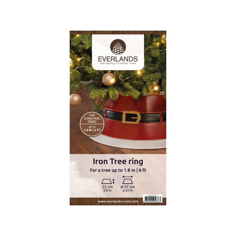 Boomring rood kerst | ijzer | D57 x H25 cm