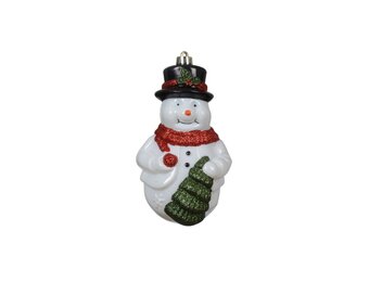 Kersthanger sneeuwpop | kunststof | wit | 16,5cm