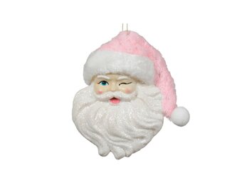 Kersthanger knipogende kerstman | roze