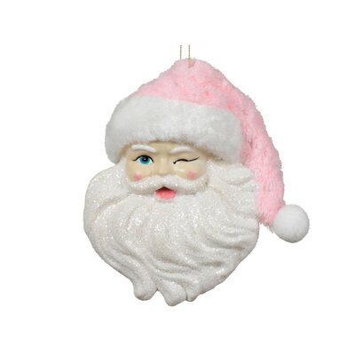 Kersthanger knipogende kerstman | roze